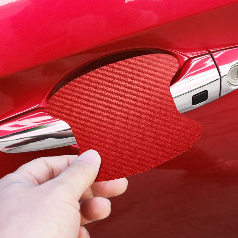 Car Door Sticker Carbon Fiber Scratches Auto Handle Protection Film For Ford Mustang Spoiler Shelby GT 350 500 Cobra E Focus 2 3 MK3 Kuga