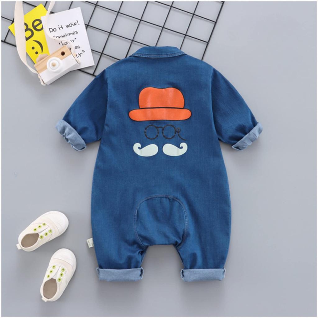 Bow Beard Korean Baby 100cm [EnDast] Rompers, Denim, Overalls, Tie, Illustration, Children's Clothing, Fashionable, Infant, Kids, Clothes, 70cm, 80cm,