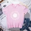Spring Women's Simple Monochrome Sunflower Pattern Printed Pullover Loose Round Neck Pure Cotton Short Sleeved T-Shirts Women’s