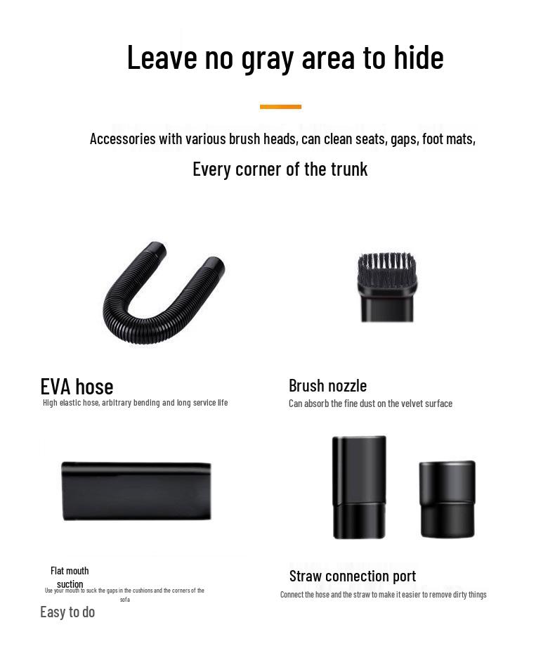 120W High-Power Car Vacuum Cleaner - Wet & Dry Use with Strong Suction and HEPA Filter