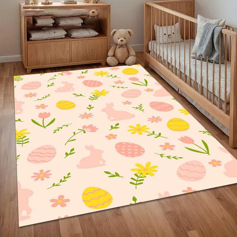 Warm Colors Rug Happy Easter Eggs Carpet Bedroom Decor Home Gift Alfombra Soft Carpets for Living Room Carton Rugs for Bedroom