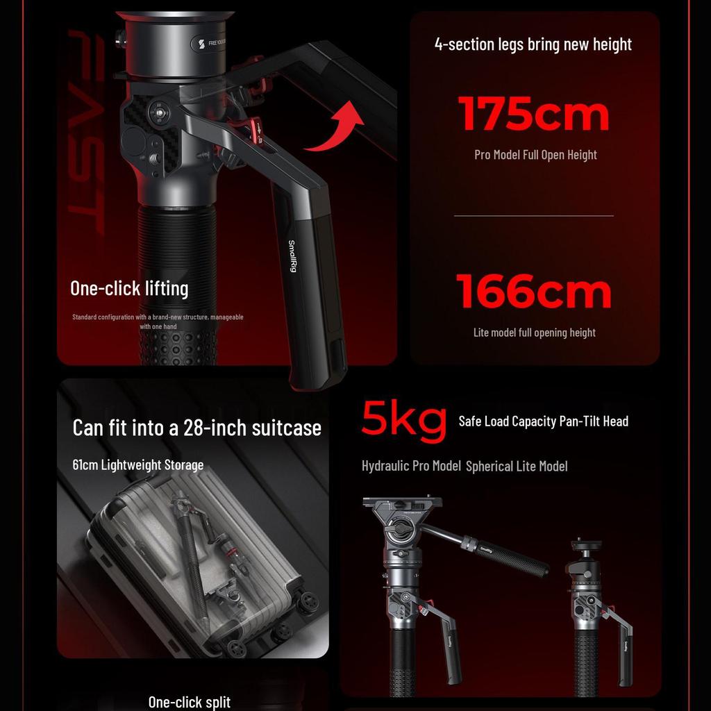 Smog Carbon Shadow Pro Carbon Fiber Monopod with Hydraulic Head and Quick Release System