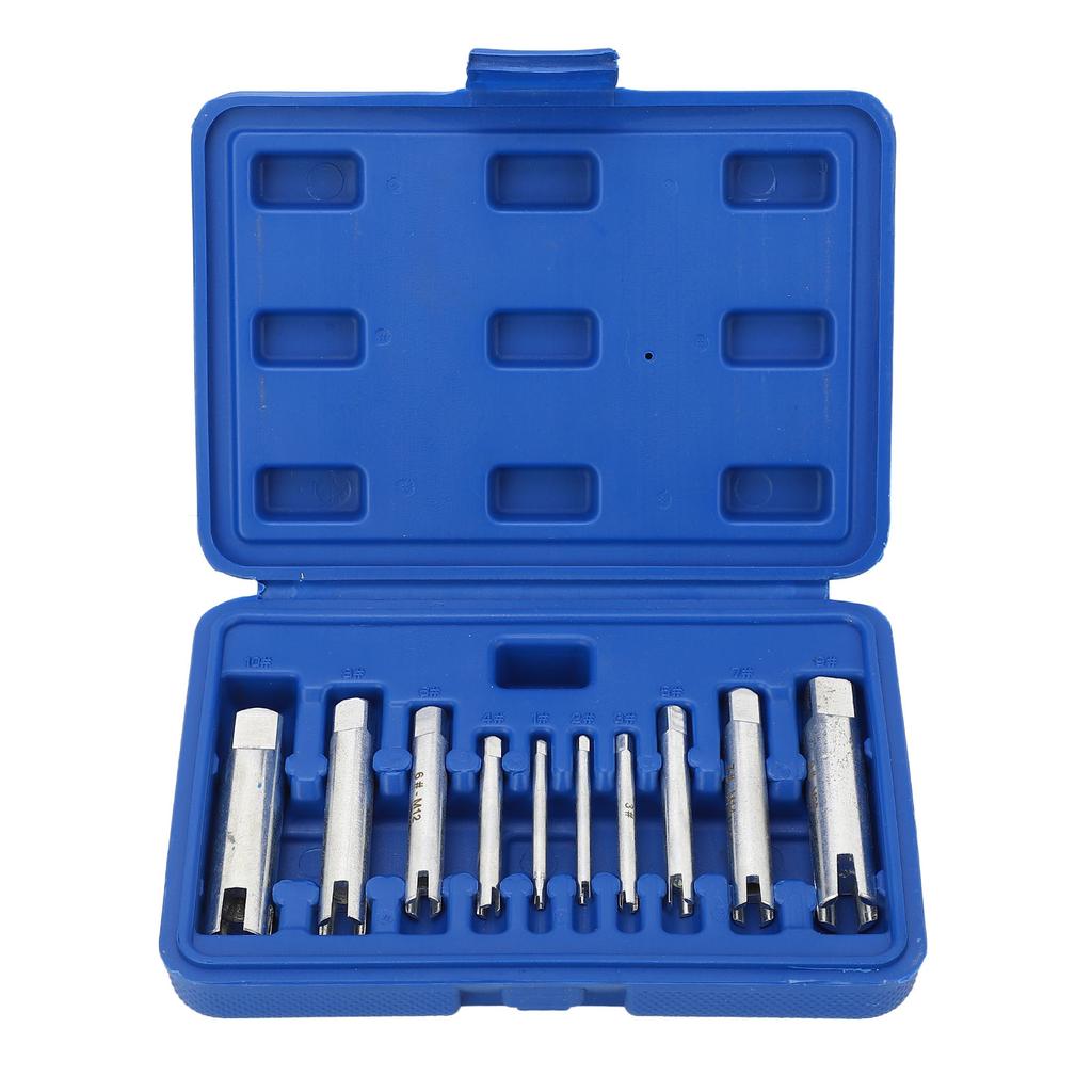 Set 10 Buc Extractor Filet Mufă Oțel Aliaj Călit Instrument de Îndepărtare Șurub Rupt cu Cutie de Depozitare