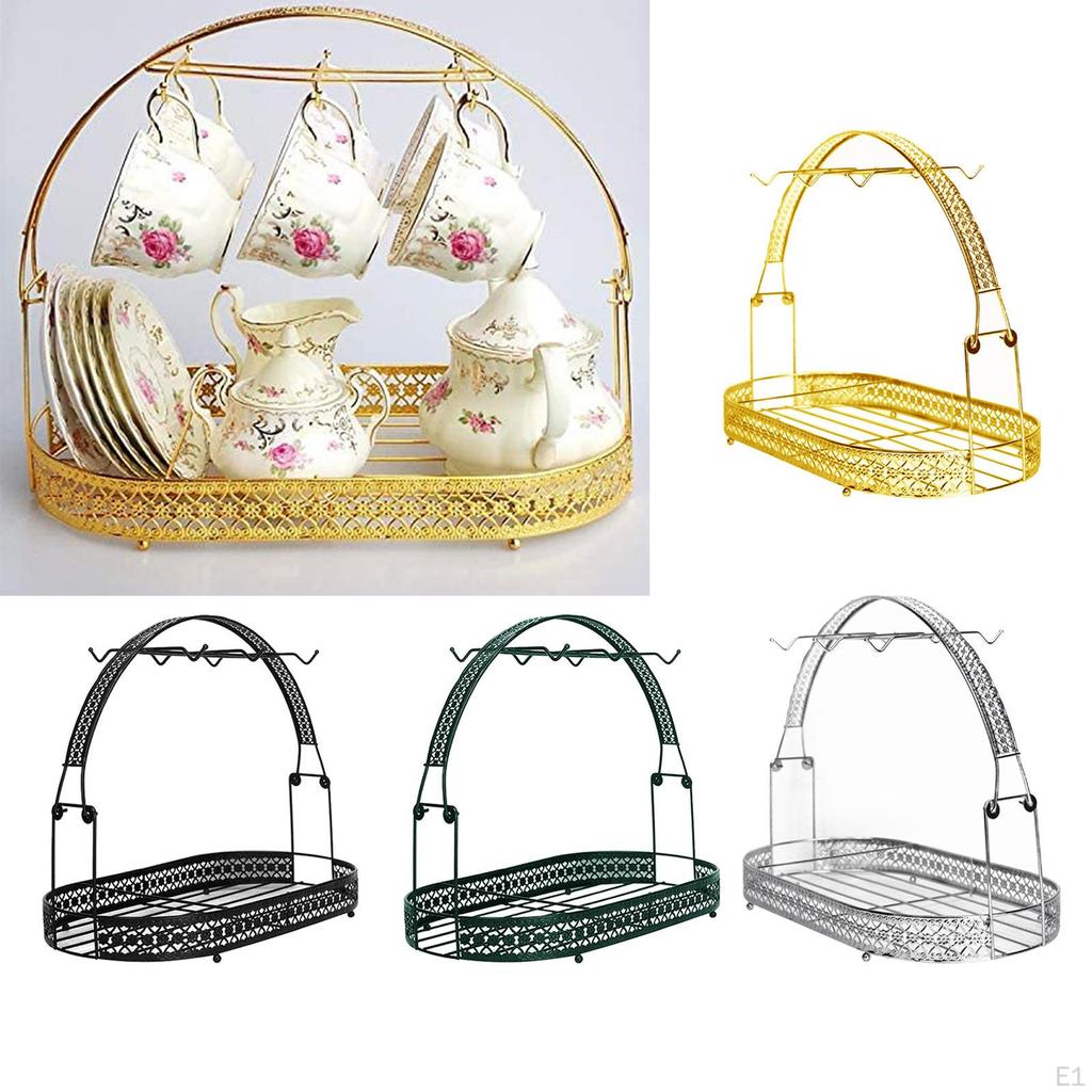 Kaffeebecher und Tassenhalter Ständer Geschirr-Organizer Eisen Abtropfständer Lagerung Trockengestell Haken für