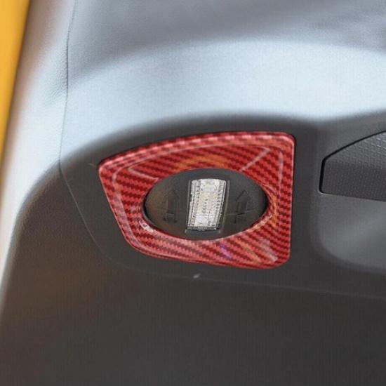 For 21-24 Ford Bronco Sport Red Carbon Fiber Rear Tailgate Light Lamp Cover Trim