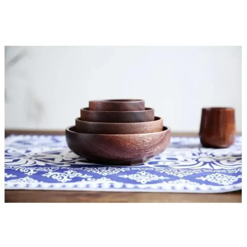 1PC Large soup bowl wood tigela healthy food containers dinner dishes vintage salad rice Japanese style tableware LC 013