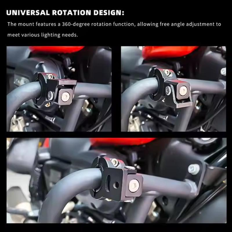 Adjustable Motorcycle Led Light Brackets Bumper Modified Headlight Mount Bracket Universal Mount Kit Internal Dia 18-32Mm