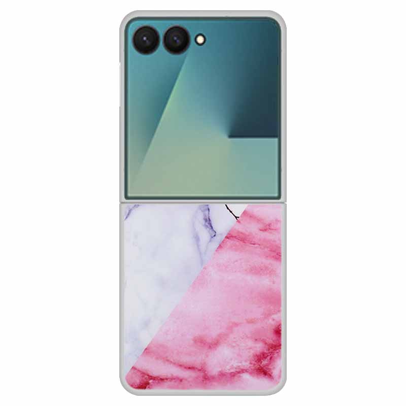 Funda For SAMSUNG Z Flip 7 Cases Marble Clear Hard PC Phone Back Cover for Galaxy Z Flip7 5G Back Cover ZFlip7 Transparent Shell