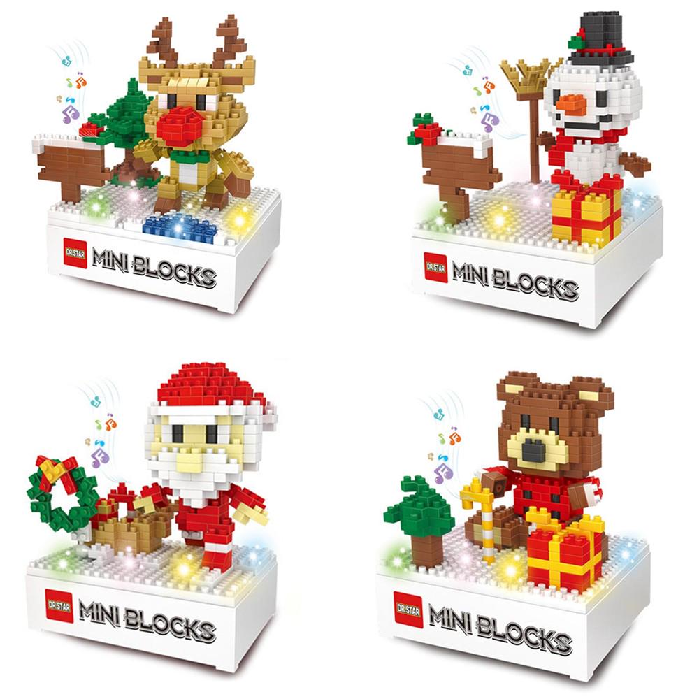 Christmas Bear Educational Toys Mini Diamond Blocks Music
