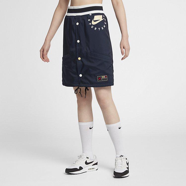 Nike Breathable Sports Casual Skirt With Letter Print Women Bottoms Navy-Blue AR2945-451