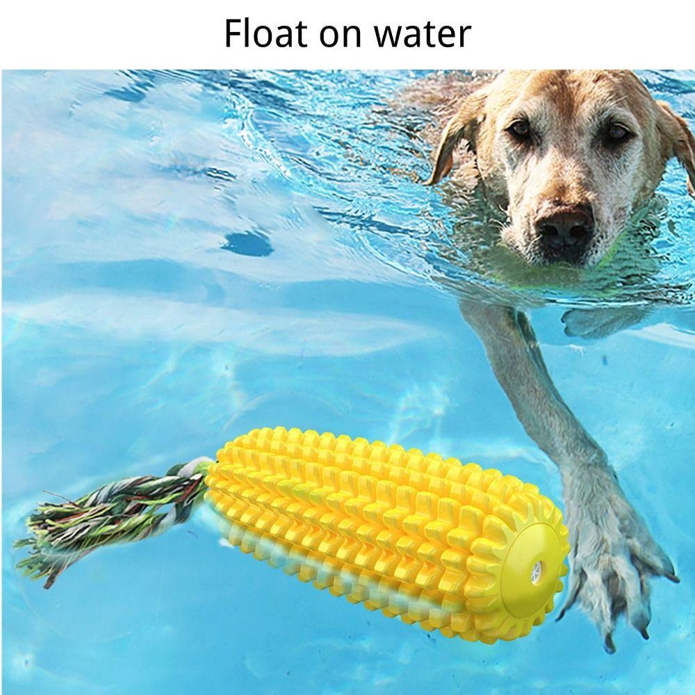 Tough Rubber Dog Chew Toy Corn Stick Design Interactive Squeaky Dog Toys  Medium Large Dogs