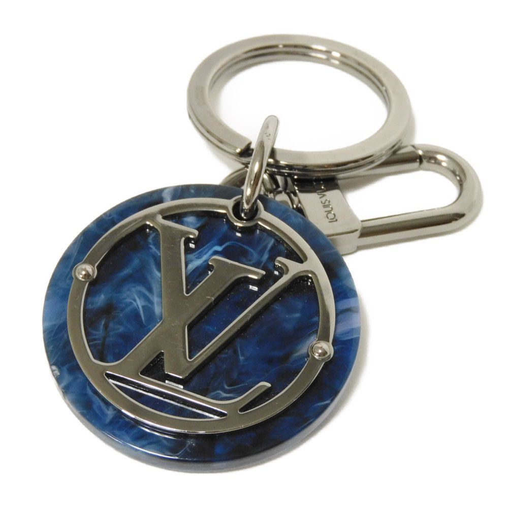 Used 12564 Portocle LV Tokens MP2721 7950 LV Signature Marble Silver Key Ring with LV Circle Blue, Men's from Japan