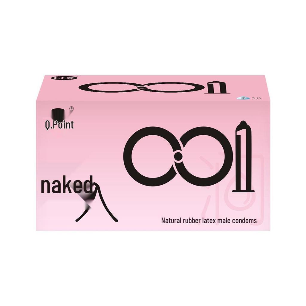 Q Point Ultra-Thin 001 Condoms: Lubricated, Spermicide-Free, for Men & Women, Enhanced Feel & Safety