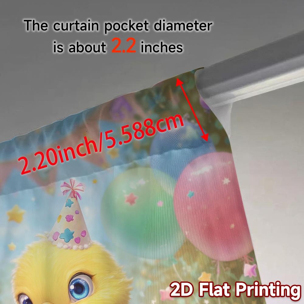Set Of 2 Flat Printing Curtains Without Rod Partychickfest Popular Fashionable Yarn All Seasons Decorative Curtain Made Polyester