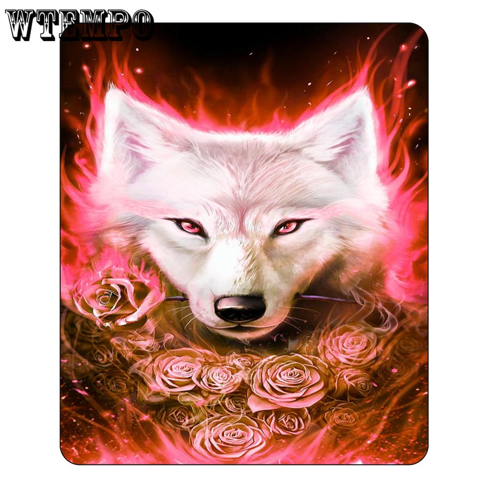 Sada polštářů 3D3D Rose Wolf Sada polštářů Sada postelí Home Life Dark Breeze