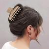 3 Pcs Large Double Row Teeth Hair Claw Clips 3.5" Medium Hair Clips For Thick Long Hair Clips Hair Accessories(Neutral)