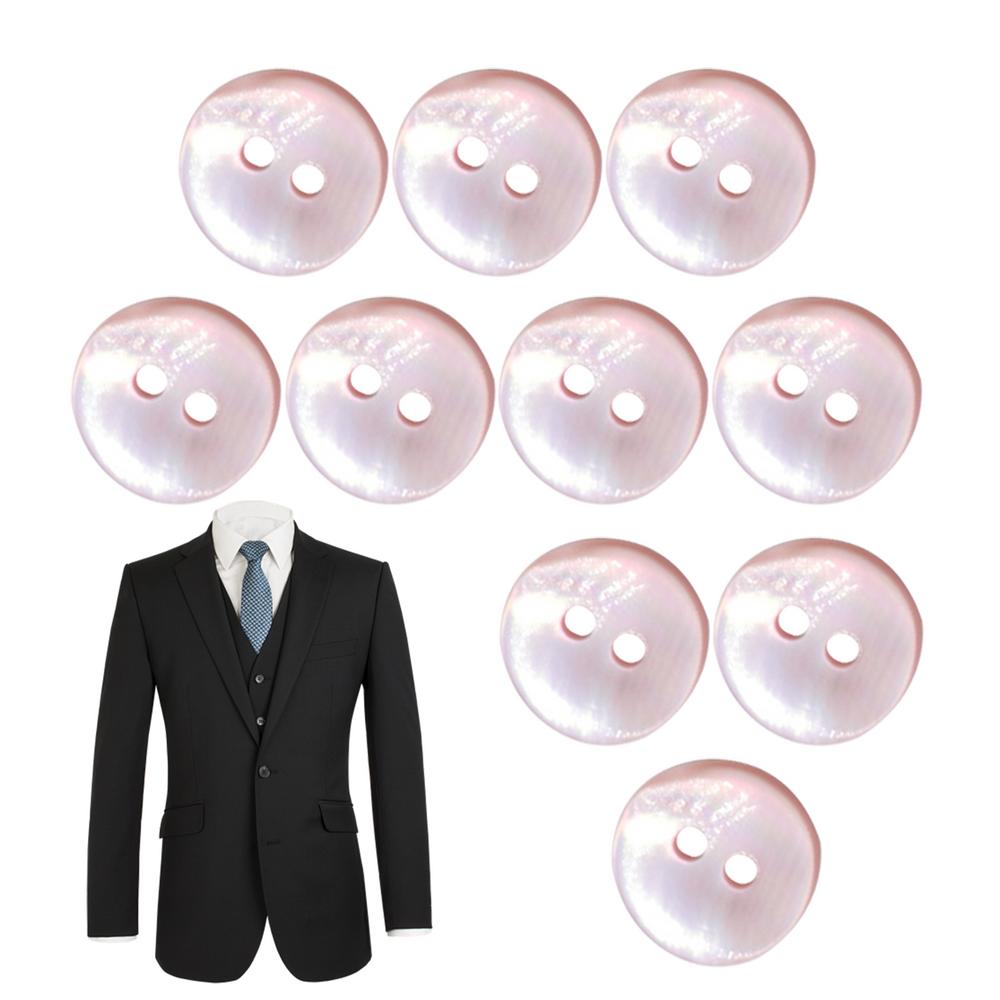 Shell Buttons For Crafts 10pcs Jacket Shell Buttons 2-Hole Design Round River Shell Cardigan Buttons Pearl Shell Sewing Buttons