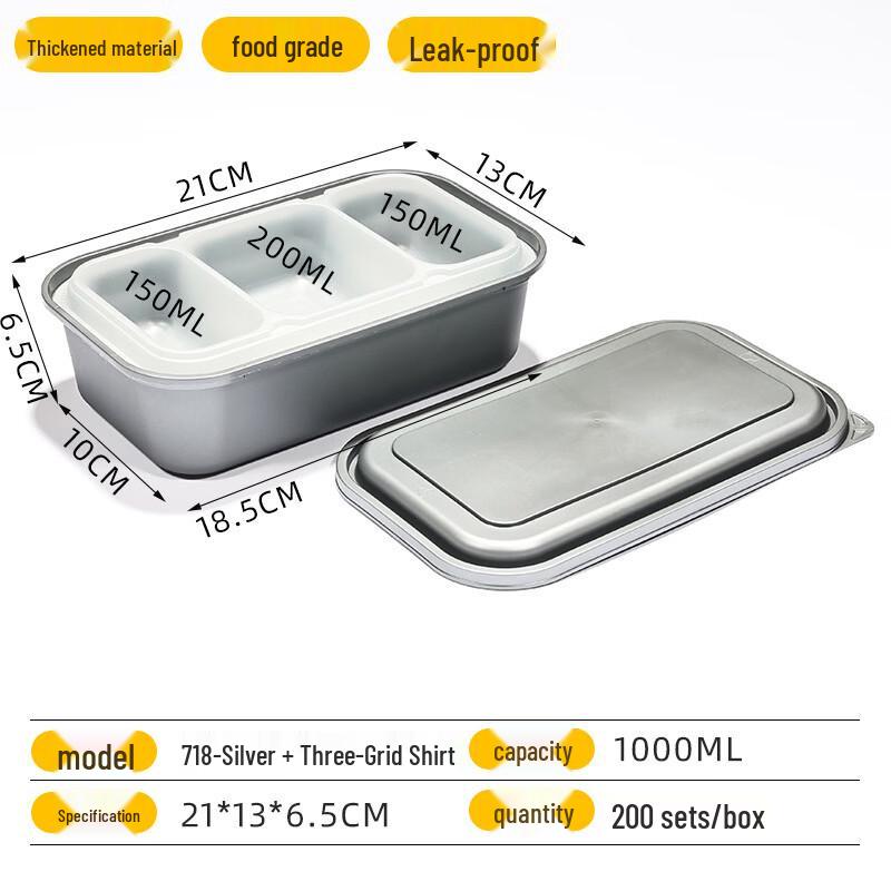 Handton Disposable Wheat Straw 3-Compartment Food Containers