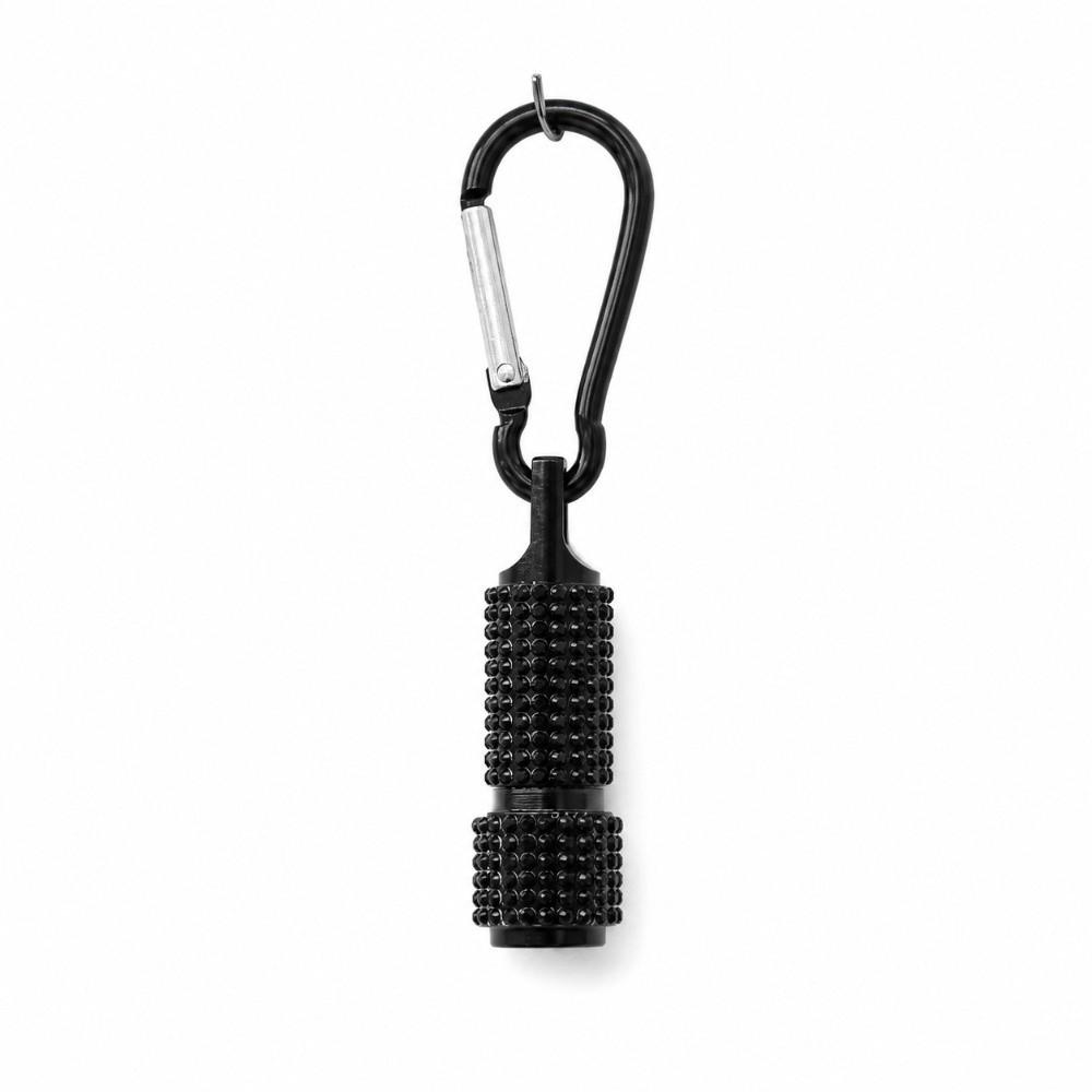 Button Battery Diamond-encrusted Mini Flashlight Carabiner Clip Mini Torches