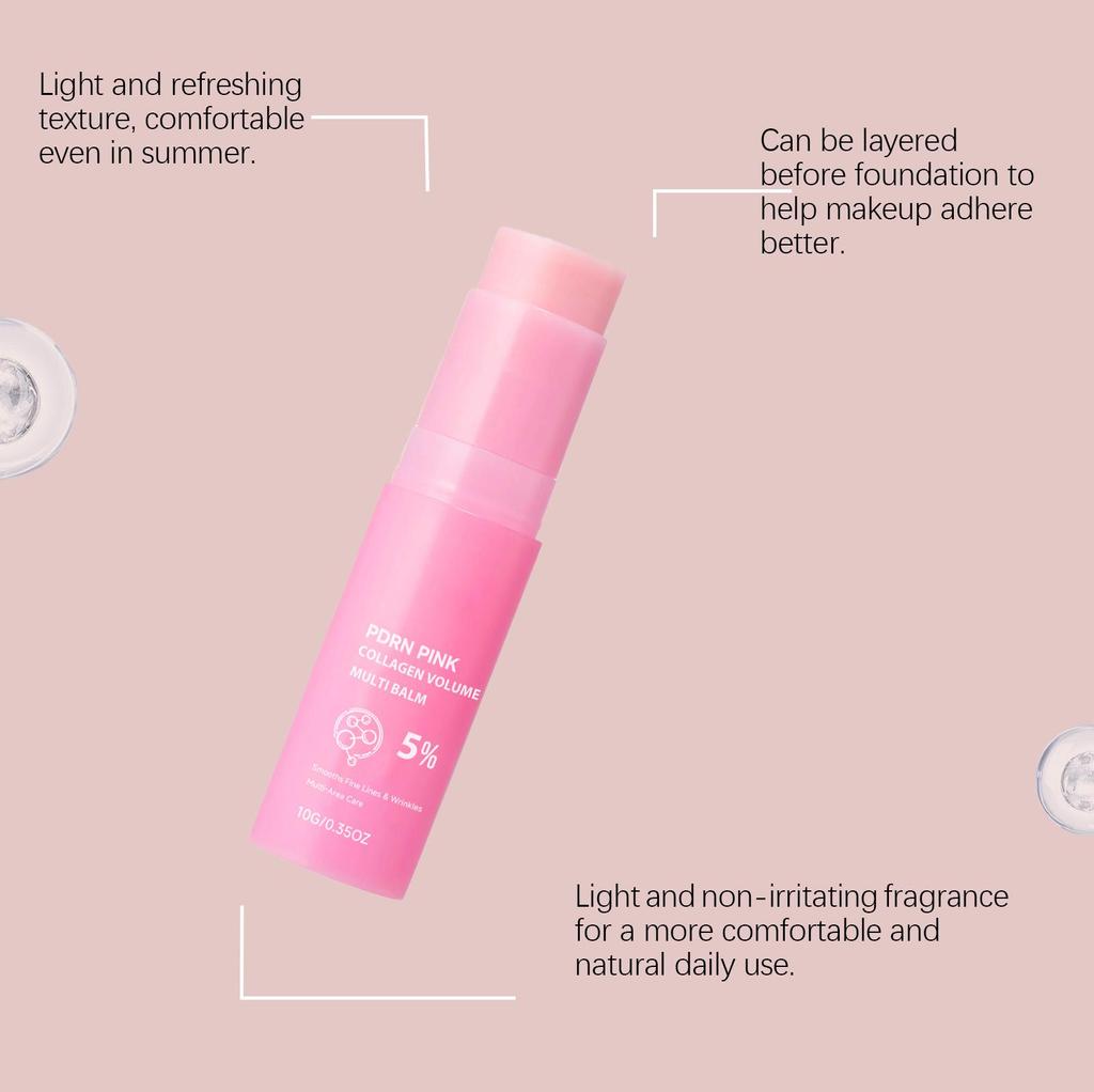 Pink multi-effect moisturizing stick, delicate and gentle moisturizing, dry face and lips, portable soft skin care stick 10g