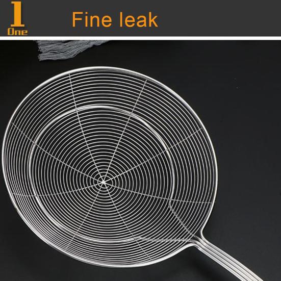 Long Handle Round Stainless Steel Colander Oil Filter Fried Food Grid Strainer