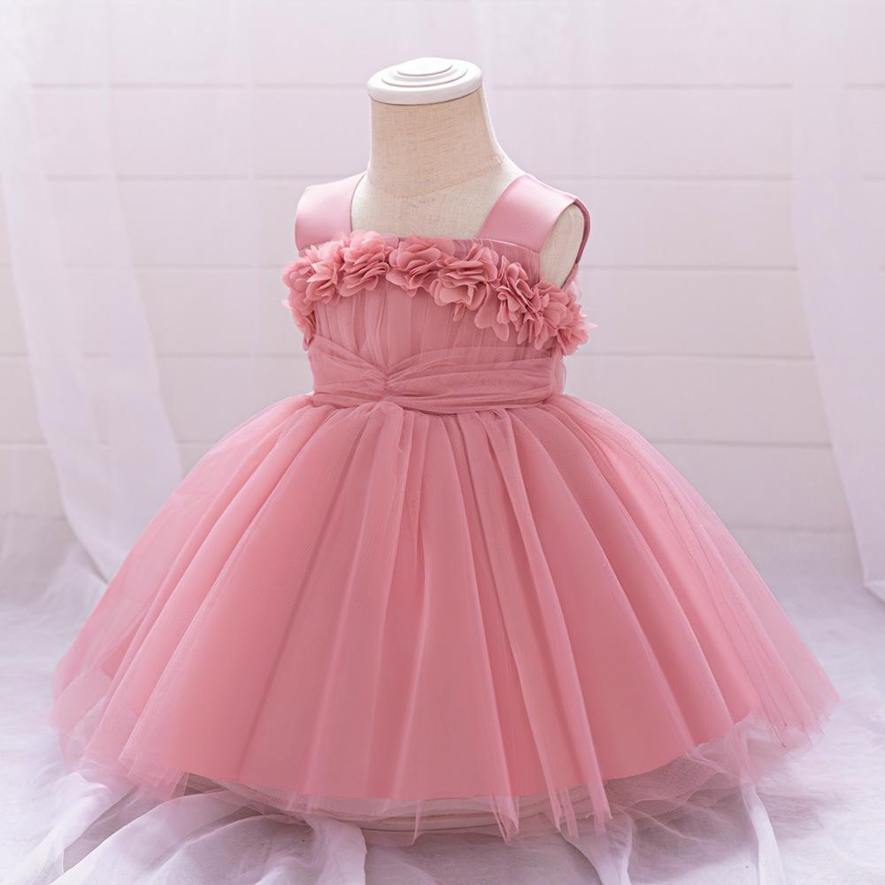 

New Children s Formal Christmas Dress - Mesh Puffy Skirt with Appliques, Princess Evening Gown for Girls 100cm/18-24M