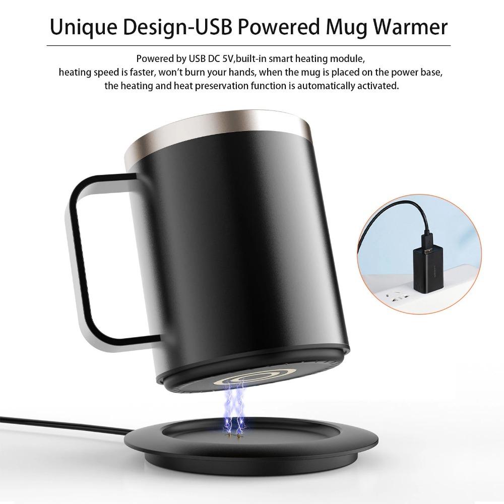 USB Powered Self-Heating Coffee Mug with Lid Thermal Coffee Mug Travel
