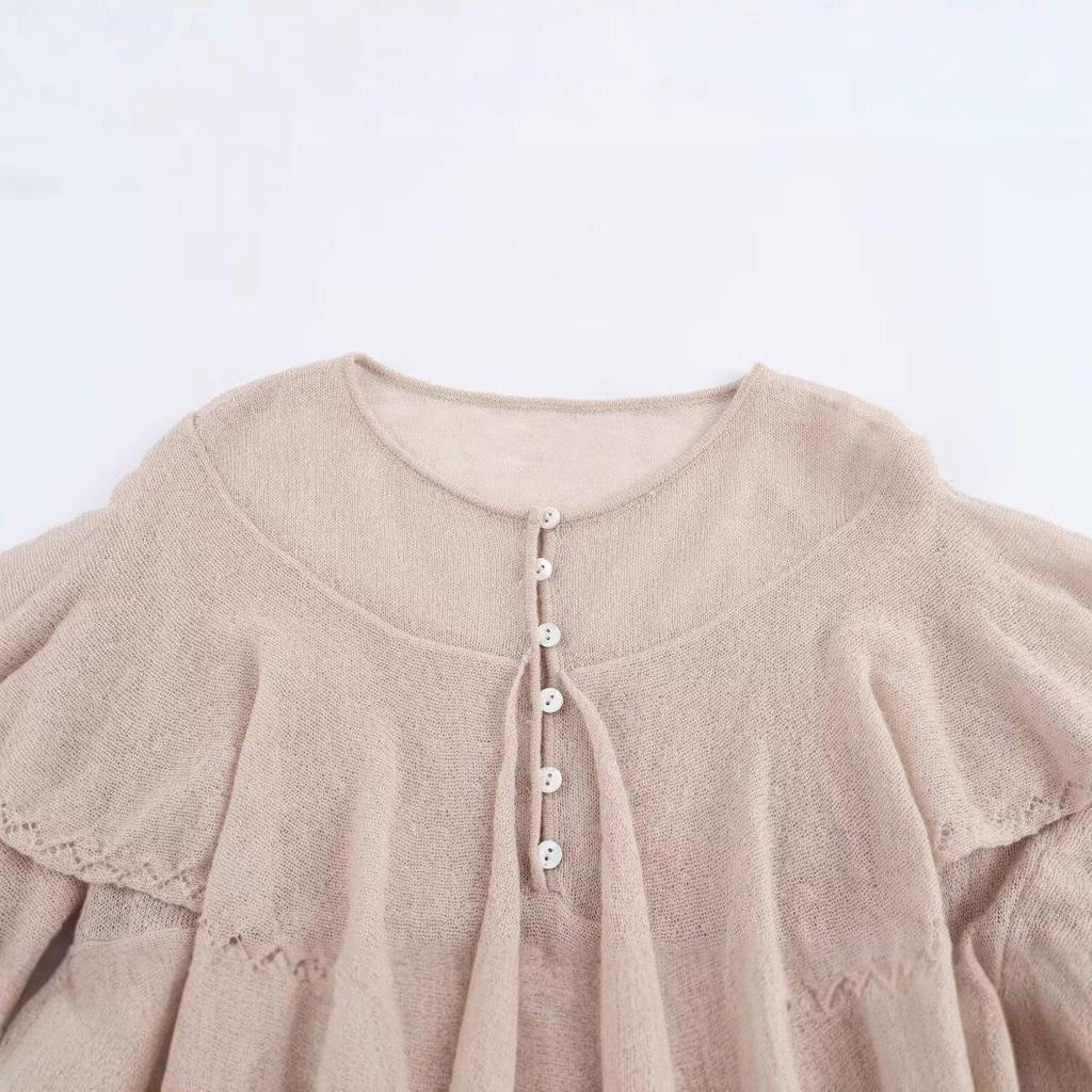 2025 Spring Women's Fashion Sweater: European & American Style, Elegant Layered Knit Design