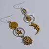 Griechische Mythologie Gesicht Sonne Mond Anhänger Kreatives Design Damen Asymmetrisch Persönlichkeit Anhänger Ohrringe Party Schmuck Geschenke
