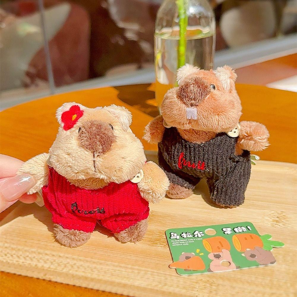 Cartoon Marmot Pendant Fluffy Groundhog Dolls Kawaii Plush Dolls Key Chain  Gifts