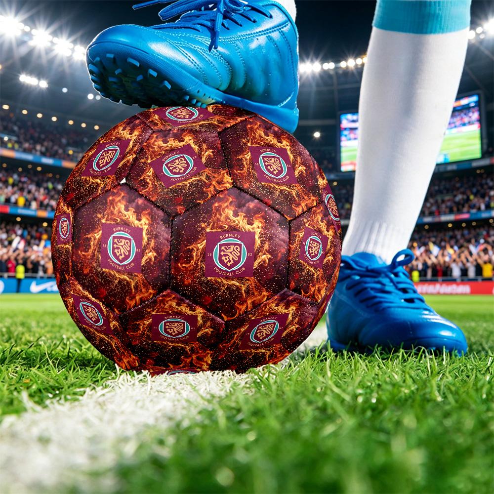 Burnley FootballPrinted Size 5 Soccer Ball, Anti Slip Adult Match Football Souvenir for Football Fans