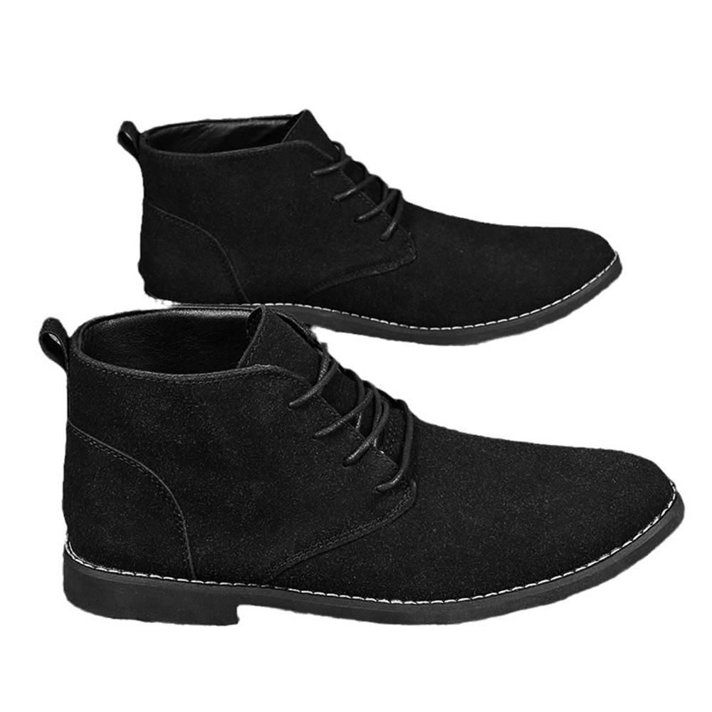 Men's Leather Martin Boots, Large Size 46, Low-Top, Pointed Toe, European and American Style