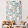 Easter Bunnies and Eggs Cute Tapestry Patterned Tapestry Decorative Wall Hanging, Home Bedroom Living Room Decor