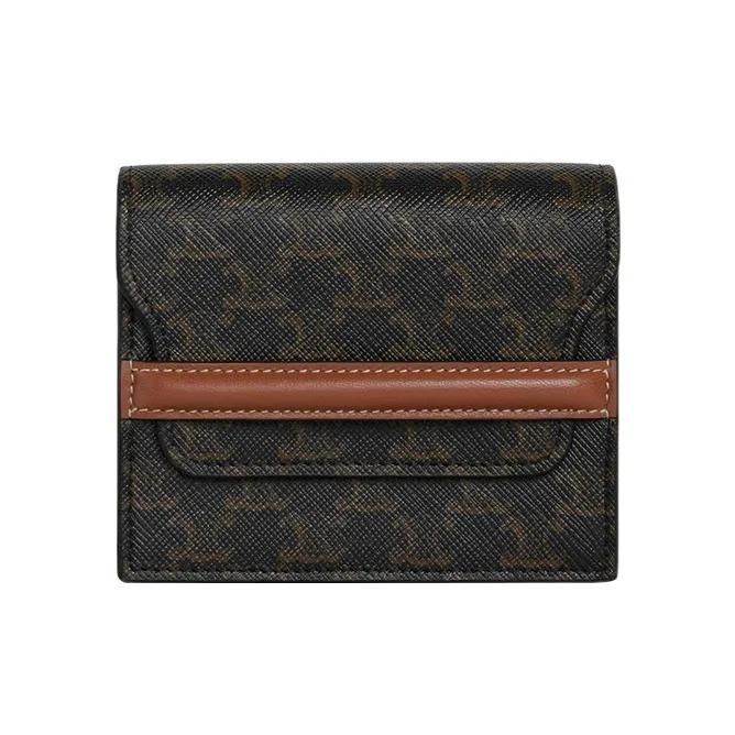 

CELINE Triomphe Full Monogram Print Logo Sheepskin Leather Synthetic Leather Blend Card Holder Wallet Men s Style Tan Gift Set(Basic Set+Original Box&Handbag) дубильна кора