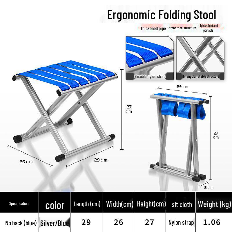 Portable Folding Stool with Backrest: Sturdy Outdoor Chair for Fishing, Camping, and Home Use