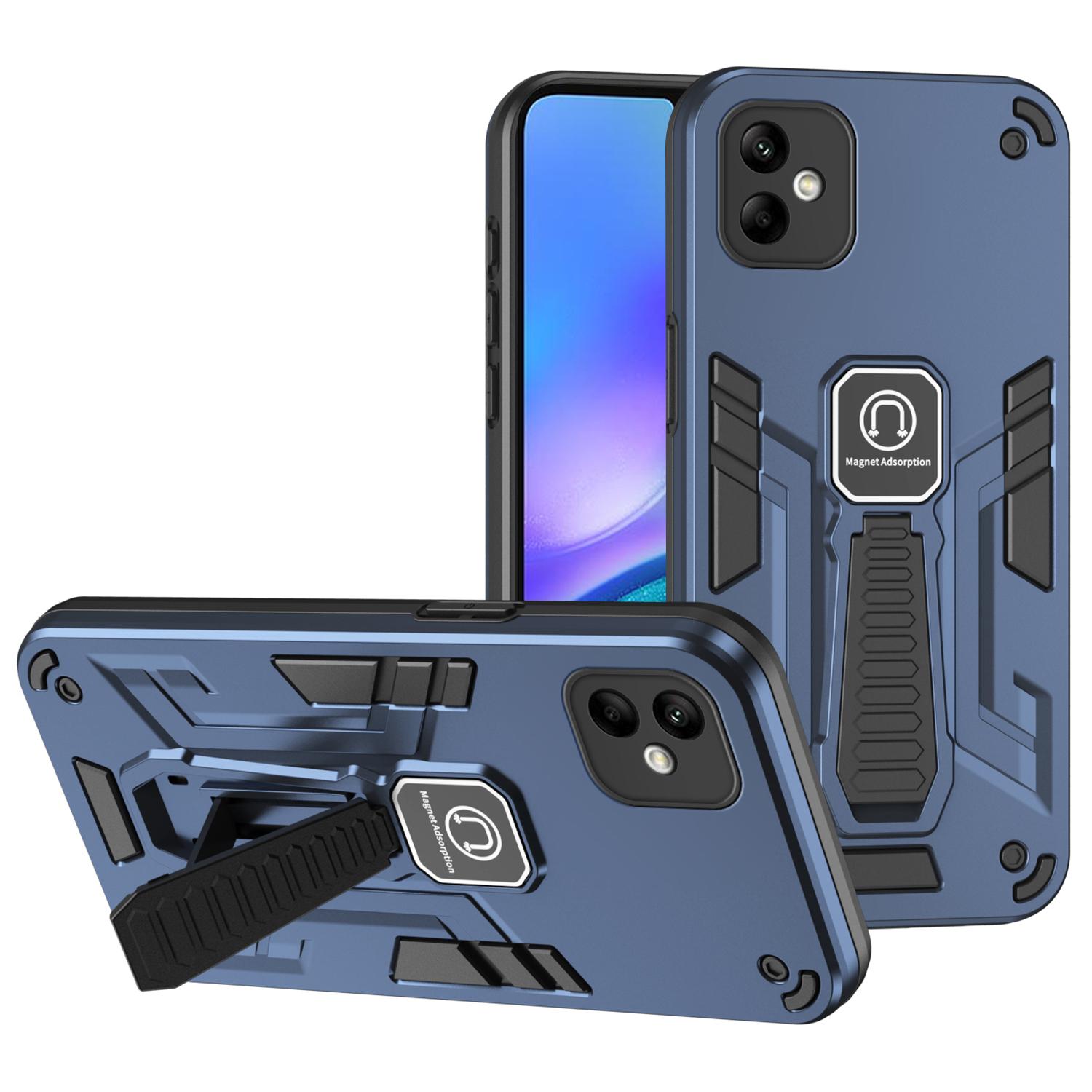 

For Samsung Galaxy A05 4G Cell Phone Case Kickstand PC+TPU Cover Blue