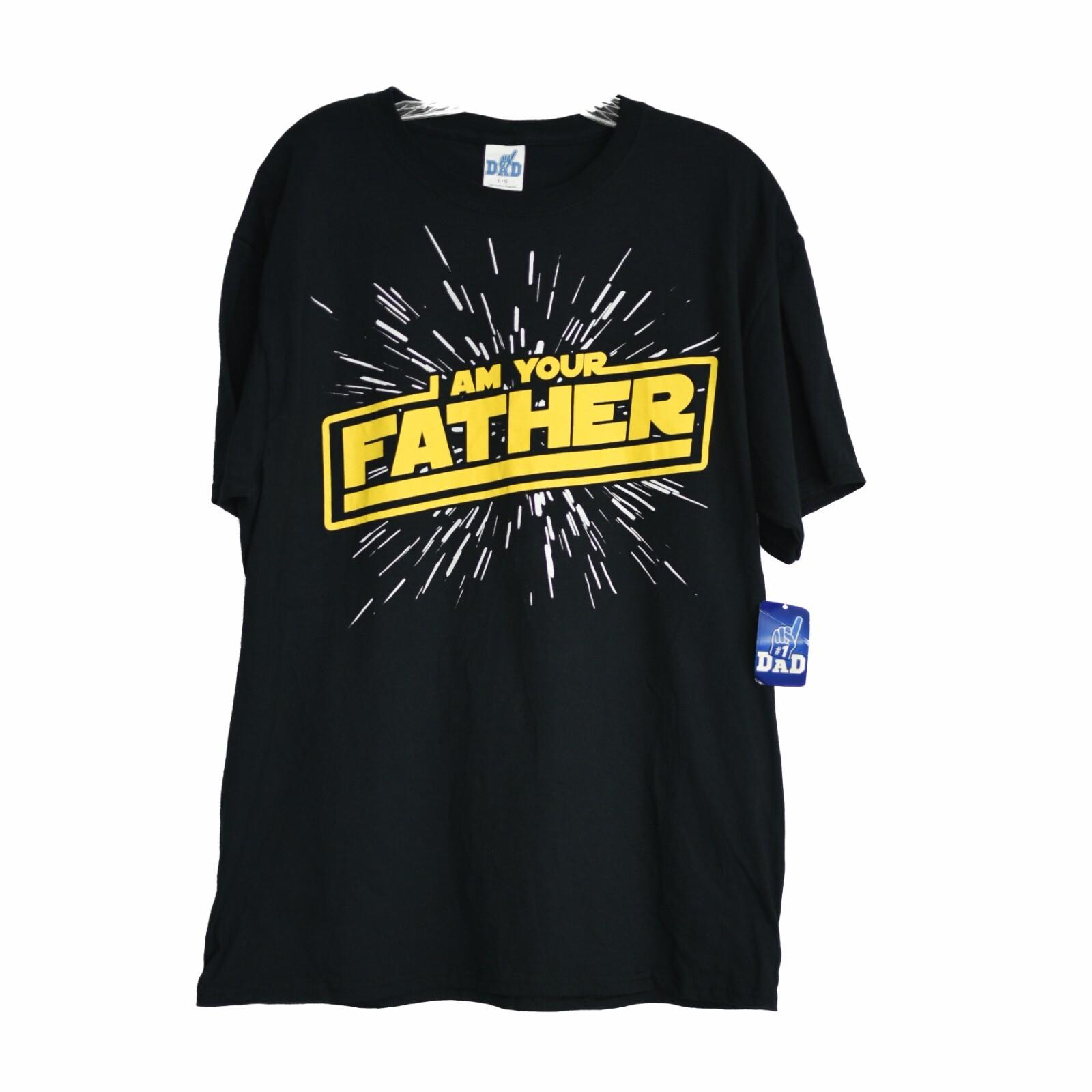 Star Wars I Am Your Father Men Black T-Shirt Short Sleeve Round Neck Size L XXL