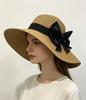 Summer hat women's big edge bow visor women's straw hat outdoor travel UV protection self-operated