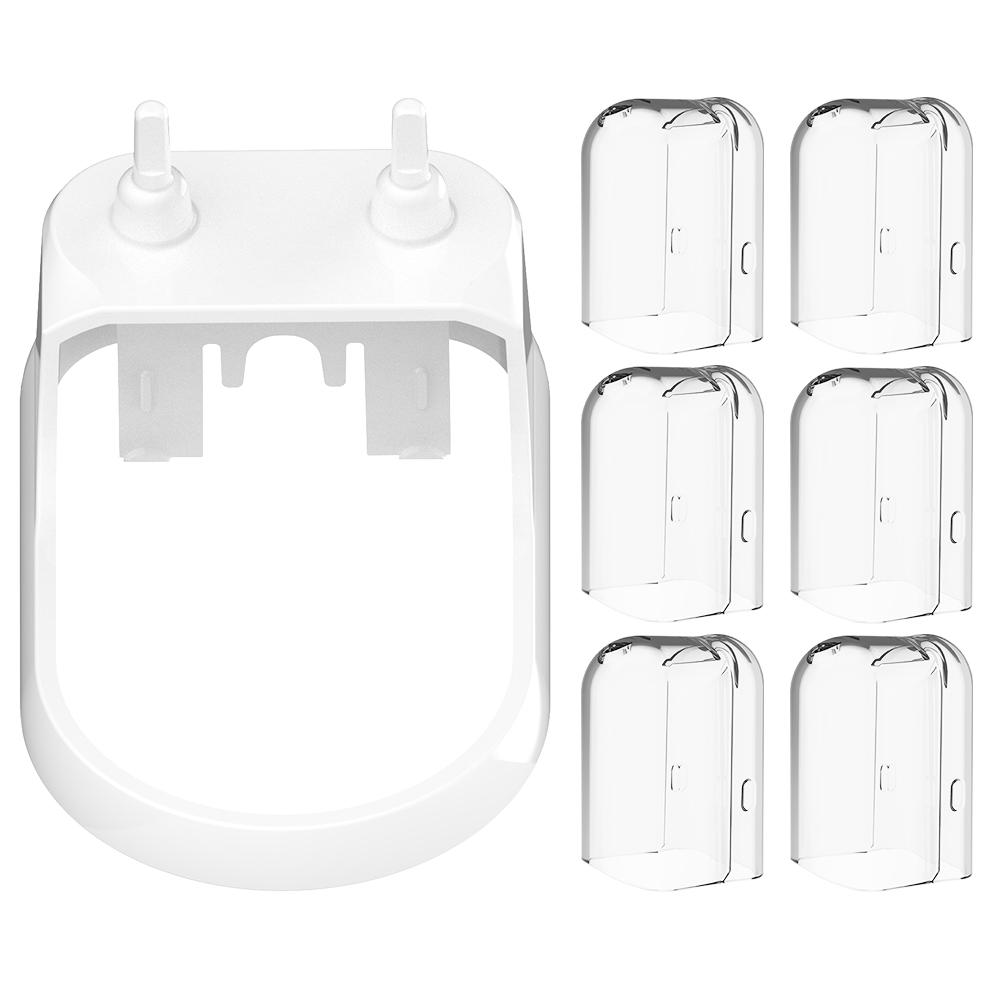 Brush Head Holder & 6 Pcs Toothbrush Head Covers Compatible with Philips Sonicare 2 Series Electric Toothbrush for HX6511 HX6100