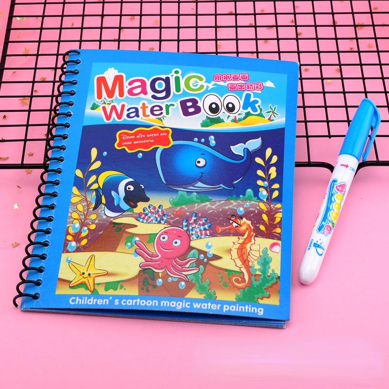 1PC Watercolor Magic Book Early Education Toy Reusable Painting Cartoon Coloring Book Sensory Early Toy