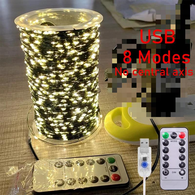 5M/10M/20M LED Copper Wire String Lights 8-mode USB Fairy Lights Garland Lamps for Festival Wedding Party Outdoor Christmas