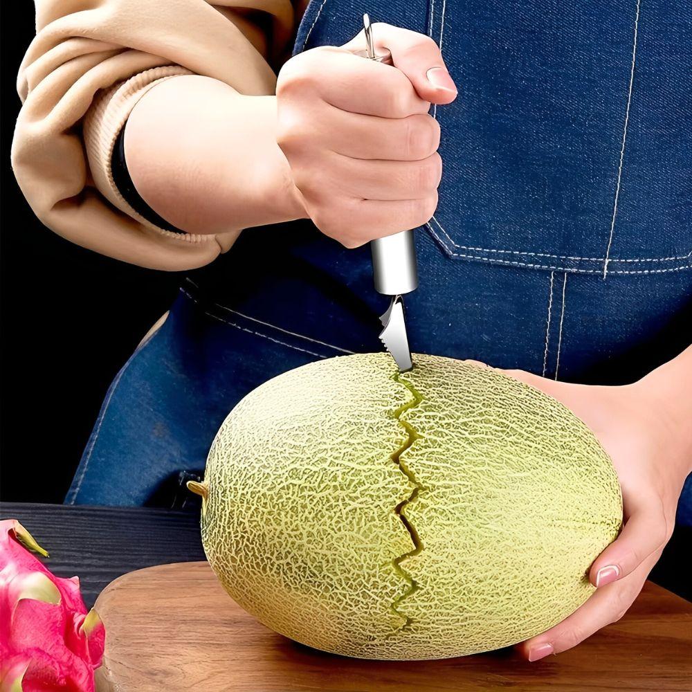 1pc Double Headed Fruit Carving Spoon DIY Salads Desserts Ripple Decoration Watermelon Melon Remove The Seeds Ball Digger YMY