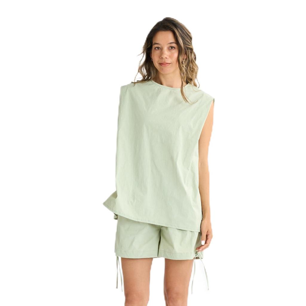 Amphibious Sleeveless Top and Culottes Set High-waisted Cover-up