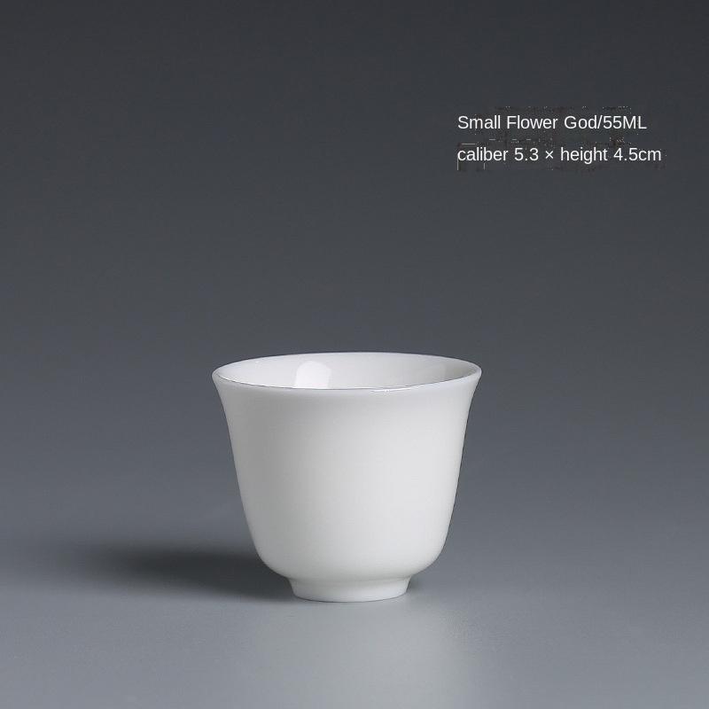 White Jade Kung Fu Small Tea Cup Tea Bowl Master Cup Egg-Shell White Porcelain Cup Jade Porcelain Tea Set Tea Tasting
