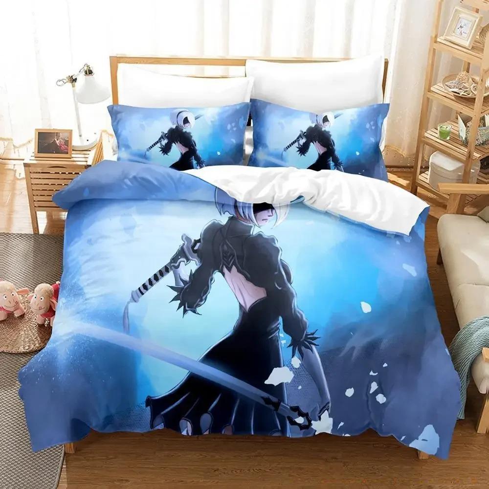 Nier Automata Bedding Set Single Twin Full Queen King Size Bed Set Adult Kid Bedroom Duvet Cover Sets 3D Anime Bed Sheet Set