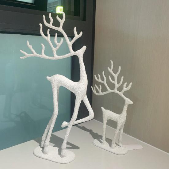 Yousheng Christmas Reindeer Statue Minimalist Artistic Deer Figurine Metal Animal Sculpture Home Office Desktop Decoration Ornament