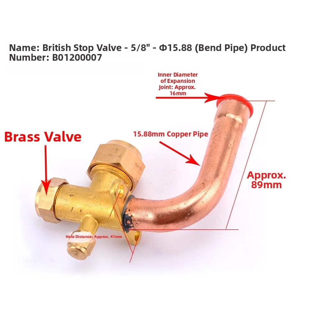 Three-Way Valve Brass Air Conditioning Shut-Off High Low Pressure For HVAC Split System Cooling Heating Maintenance
