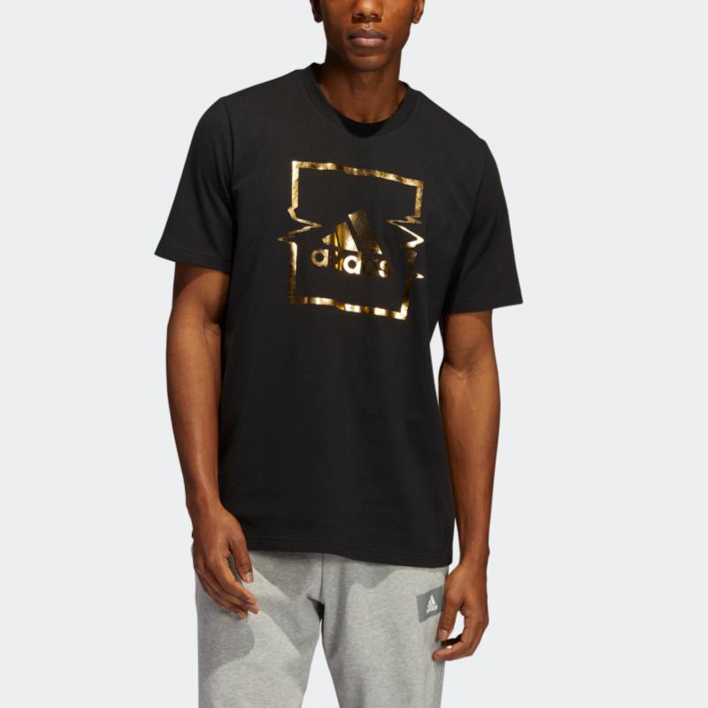 adidas T Shirts Men's Black Crew Neck Moderate Straight Fit HK6749