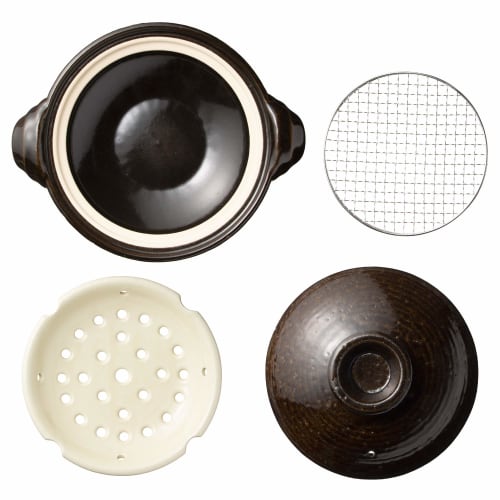 Hase Seito Hase-en Multi-Purpose Donabe (Earthenware Pot), Si Sensor Compatible, "Kiwami" (Giwami), Serves 2-4, Approx. 27cm, Approx. 1800ml, Can Be U