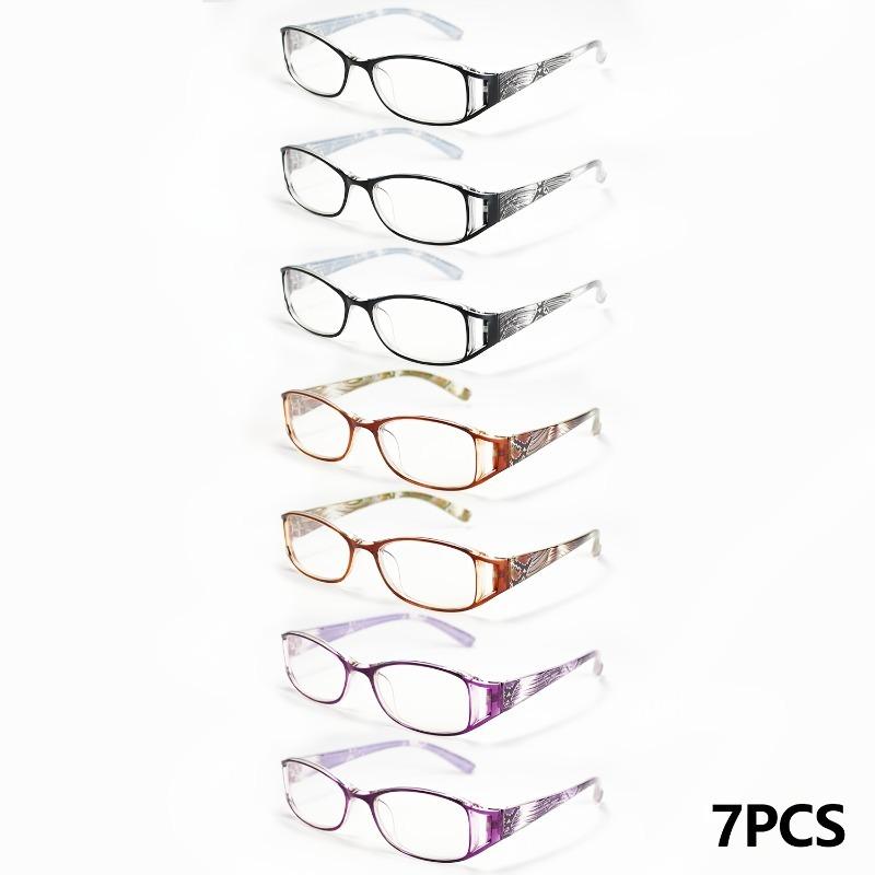 

Набор из 7 классических женских очков для чтения, модных очков для чтения с полой квадратной оправой 3.5